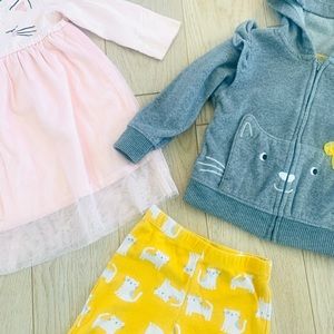 Girls matching outfit kitty set 12m